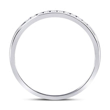 Load image into Gallery viewer, 14K White Gold Round Diamond Women's Channel Set Single Row Wedding Band 1/10 Cttw - Splendid Jewellery