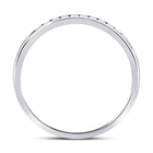 14K White Gold Round Diamond Women's Channel Set Single Row Wedding Band 1/10 Cttw - Splendid Jewellery
