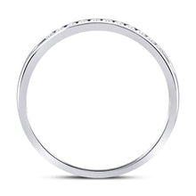 Load image into Gallery viewer, 14K White Gold Round Diamond Women's Channel Set Single Row Wedding Band 1/10 Cttw - Splendid Jewellery