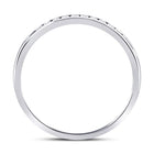 14K White Gold Round Diamond Women's Channel Set Single Row Wedding Band 1/10 Cttw - Splendid Jewellery