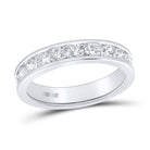 14K White Gold Round Diamond Women's Channel Set Wedding Band 1 Cttw - Splendid Jewellery