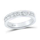 14K White Gold Round Diamond Women's Channel Set Wedding Band 1 Cttw - Splendid Jewellery