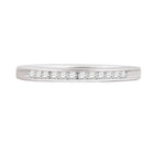 14K White Gold Round Diamond Women's Channel Set Wedding Band 1/6 Cttw - Splendid Jewellery