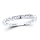 14K White Gold Round Diamond Women's Channel Set Wedding Band 1/6 Cttw - Splendid Jewellery