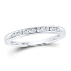 14K White Gold Round Diamond Women's Channel Set Wedding Band 1/6 Cttw - Splendid Jewellery