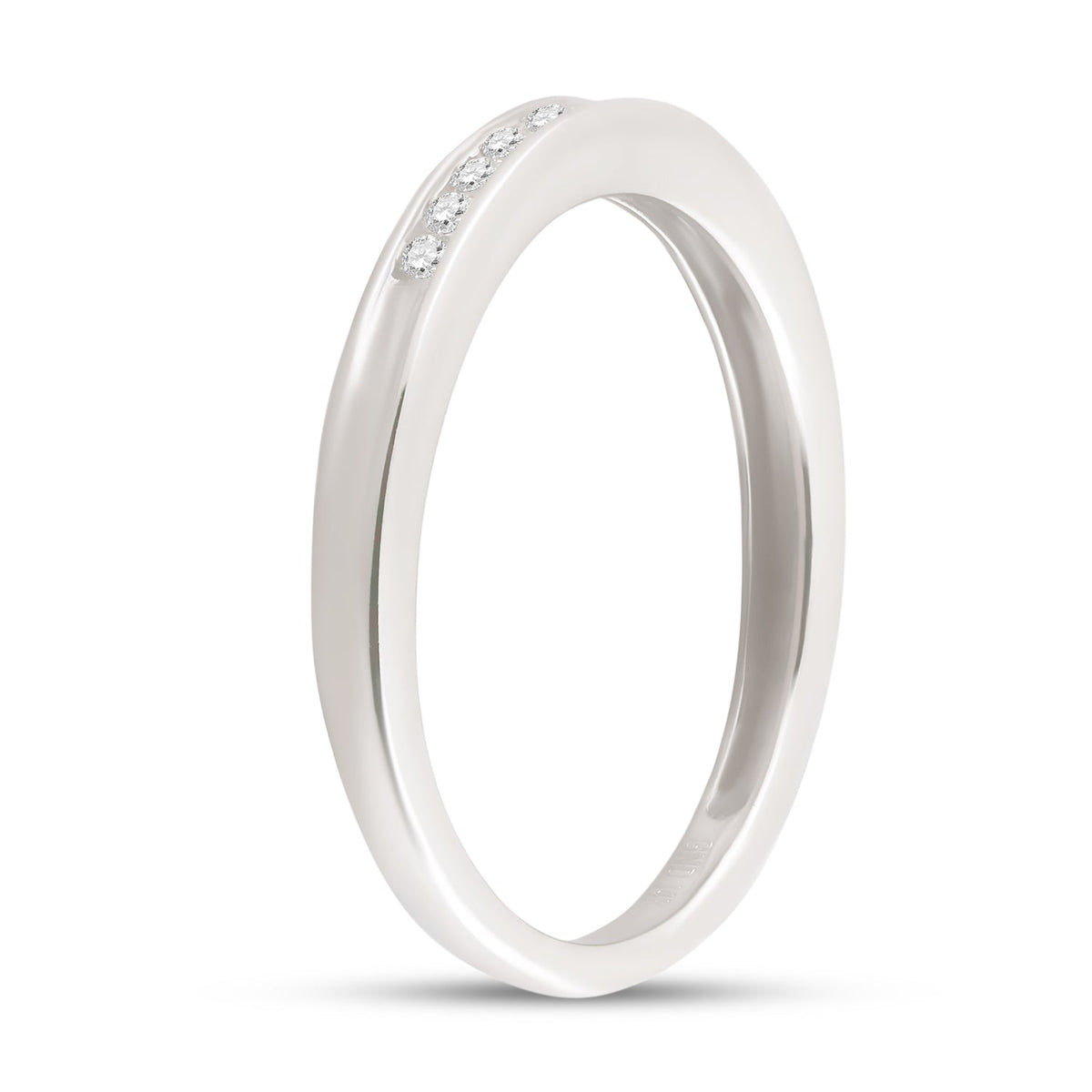 14K White Gold Round Diamond Women's Channel Set Wedding Band 1/6 Cttw - Splendid Jewellery