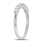 14K White Gold Round Diamond Women's Classic Anniversary Band Ring 1/2 Cttw - Splendid Jewellery