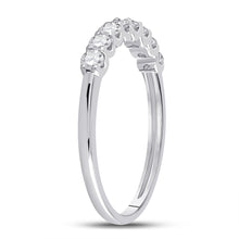 Load image into Gallery viewer, 14K White Gold Round Diamond Women's Classic Anniversary Band Ring 1/2 Cttw - Splendid Jewellery