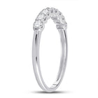 14K White Gold Round Diamond Women's Classic Anniversary Band Ring 1/2 Cttw - Splendid Jewellery