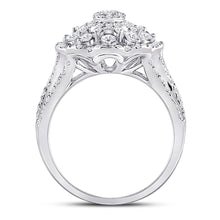 Load image into Gallery viewer, 14K White Gold Round Diamond Women's Cluster Pear Bridal Wedding Engagement Ring 1 13/4 Cttw - Splendid Jewellery