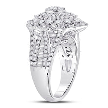 Load image into Gallery viewer, 14K White Gold Round Diamond Women's Cluster Pear Bridal Wedding Engagement Ring 1 13/4 Cttw - Splendid Jewellery