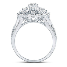Load image into Gallery viewer, 14K White Gold Round Diamond Women's Cluster Pear Bridal Wedding Engagement Ring 1 13/4 Cttw - Splendid Jewellery