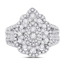 Load image into Gallery viewer, 14K White Gold Round Diamond Women's Cluster Pear Bridal Wedding Engagement Ring 1 13/4 Cttw - Splendid Jewellery