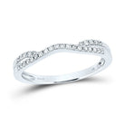 14K White Gold Round Diamond Women's Contour Wrap Ring Guard Enhancer 1/6 Cttw - Splendid Jewellery