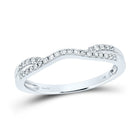 14K White Gold Round Diamond Women's Contour Wrap Ring Guard Enhancer 1/6 Cttw - Splendid Jewellery