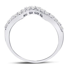 Load image into Gallery viewer, 14K White Gold Round Diamond Women's Curved Wedding Band Ring 1/4 Cttw - Splendid Jewellery