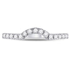 14K White Gold Round Diamond Women's Curved Wedding Band Ring 1/4 Cttw - Splendid Jewellery