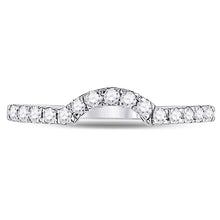 Load image into Gallery viewer, 14K White Gold Round Diamond Women's Curved Wedding Band Ring 1/4 Cttw - Splendid Jewellery