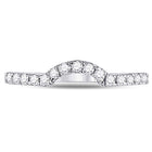 14K White Gold Round Diamond Women's Curved Wedding Band Ring 1/4 Cttw - Splendid Jewellery