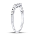 14K White Gold Round Diamond Women's Curved Wedding Band Ring 1/4 Cttw - Splendid Jewellery