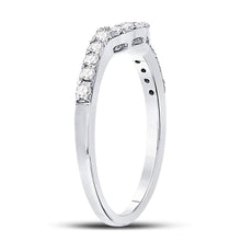Load image into Gallery viewer, 14K White Gold Round Diamond Women's Curved Wedding Band Ring 1/4 Cttw - Splendid Jewellery