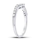 14K White Gold Round Diamond Women's Curved Wedding Band Ring 1/4 Cttw - Splendid Jewellery