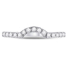 14K White Gold Round Diamond Women's Curved Wedding Band Ring 1/4 Cttw - Splendid Jewellery