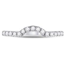 Load image into Gallery viewer, 14K White Gold Round Diamond Women's Curved Wedding Band Ring 1/4 Cttw - Splendid Jewellery