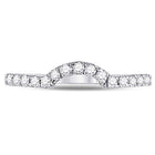 14K White Gold Round Diamond Women's Curved Wedding Band Ring 1/4 Cttw - Splendid Jewellery
