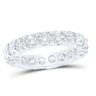 14K White Gold Round Diamond Women's Eternity Wedding Anniversary Ring 3 Cttw - Splendid Jewellery