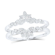 Load image into Gallery viewer, 14K White Gold Round Diamond Women's Fashion Wrap Ring Guard Enhancer 1/3 Cttw - Splendid Jewellery