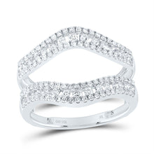 Load image into Gallery viewer, 14K White Gold Round Diamond Women's Guard Ring 5/8 Cttw - Splendid Jewellery