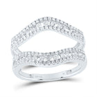 14K White Gold Round Diamond Women's Guard Ring 5/8 Cttw - Splendid Jewellery