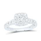 14K White Gold Round Diamond Women's Halo Bridal Wedding Engagement Ring 1 (Certified) 1 1/2 Cttw - Splendid Jewellery