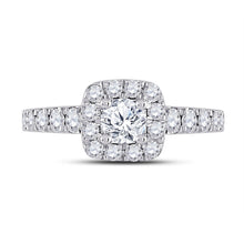 Load image into Gallery viewer, 14K White Gold Round Diamond Women's Halo Bridal Wedding Engagement Ring 1 (Certified) 1 1/2 Cttw - Splendid Jewellery