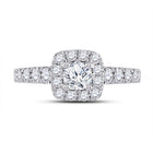 14K White Gold Round Diamond Women's Halo Bridal Wedding Engagement Ring 1 (Certified) 1 1/2 Cttw - Splendid Jewellery