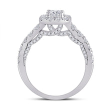 Load image into Gallery viewer, 14K White Gold Round Diamond Women's Halo Bridal Wedding Engagement Ring 1 (Certified) 1 1/2 Cttw - Splendid Jewellery