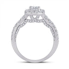 14K White Gold Round Diamond Women's Halo Bridal Wedding Engagement Ring 1 (Certified) 1 1/2 Cttw - Splendid Jewellery