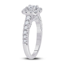 Load image into Gallery viewer, 14K White Gold Round Diamond Women's Halo Bridal Wedding Engagement Ring 1 (Certified) 1 1/2 Cttw - Splendid Jewellery