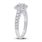 14K White Gold Round Diamond Women's Halo Bridal Wedding Engagement Ring 1 (Certified) 1 1/2 Cttw - Splendid Jewellery