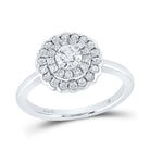 14K White Gold Round Diamond Women's Halo Bridal Wedding Engagement Ring 3/4 Cttw - Splendid Jewellery