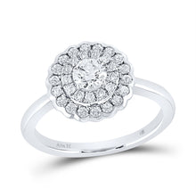Load image into Gallery viewer, 14K White Gold Round Diamond Women's Halo Bridal Wedding Engagement Ring 3/4 Cttw - Splendid Jewellery