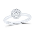 14K White Gold Round Diamond Women's Halo Bridal Wedding Engagement Ring (Certified) 1/2 Cttw - Splendid Jewellery