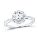 14K White Gold Round Diamond Women's Halo Bridal Wedding Engagement Ring (Certified) 1/3 Cttw - Splendid Jewellery