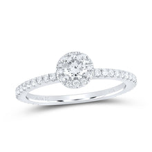 Load image into Gallery viewer, 14K White Gold Round Diamond Women's Halo Bridal Wedding Engagement Ring (Certified) 5/8 Cttw - Splendid Jewellery