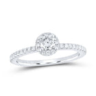14K White Gold Round Diamond Women's Halo Bridal Wedding Engagement Ring (Certified) 5/8 Cttw - Splendid Jewellery