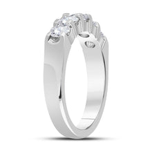 Load image into Gallery viewer, 14K White Gold Round Diamond Women's Machine Set 5 Stone Wedding Band 1 Cttw - Splendid Jewellery