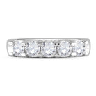 14K White Gold Round Diamond Women's Machine Set 5 Stone Wedding Band 1 Cttw - Splendid Jewellery