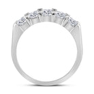 14K White Gold Round Diamond Women's Machine Set 5 Stone Wedding Band 1 Cttw - Splendid Jewellery