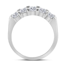 Load image into Gallery viewer, 14K White Gold Round Diamond Women's Machine Set 5 Stone Wedding Band 1 Cttw - Splendid Jewellery